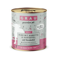 Produktbild von GRAU Hundefutter Adult Rind mit Karotte und Kartoffel Stückchen in Sauce getreidefrei und glutenfrei 6x800g