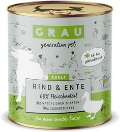 Produktbild von GRAU Hundefutter Rind & Ente Getreidefrei Sensitive mit hohem Fleischanteil 4800g