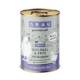 GRAU Hundefutter Senior Geflügel und Ente getreidefrei und ohne Zucker 6x400g – Bild 1 von 2