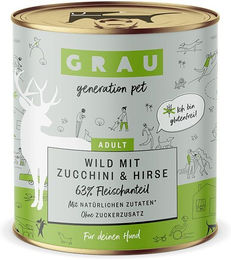 Produktbild von GRAU Hundefutter Wild mit Zucchini und Hirse Hypoallergen und Glutenfrei 4800g