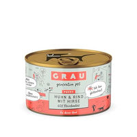 Produktbild von Grau Hundennassfutter Welpe Huhn & Rind mit Hirse glutenfrei Stückchen in Sauce 6 x 200 g - 6 x 200 g