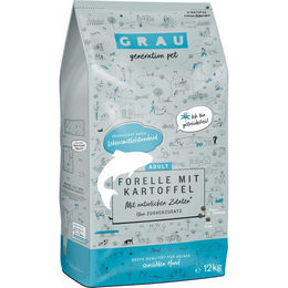 Grau Hundetrockenfutter Forelle mit Kartoffel Adult Getreidefrei Monoprotein 3 kg - 3 kg – Bild 1 von 5