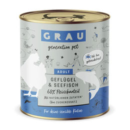 GRAU Katzen Nassfutter Adult Geflügel & Seefisch Getreidefrei Stückchen in Soße 6 x 800 g - 6 x 800 g – Bild 1 von 2