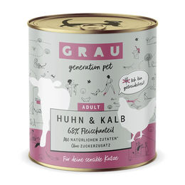 GRAU Katzen Nassfutter Adult Huhn & Kalb Getreidefrei Stückchen in Sauce 6 x 800 g - 6 x 800 g – Bild 1 von 2