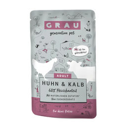 GRAU Katzen Nassfutter Adult Huhn & Kalb Stückchen in Sauce Getreidefrei 16 x 125 g - 16 x 125 g – Bild 1 von 2