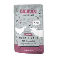 Produktbild von GRAU Katzen Nassfutter Adult Huhn & Kalb Stückchen in Sauce Getreidefrei 16 x 125 g - 16 x 125 g