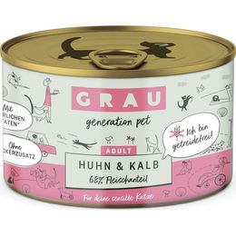 Grau Katzen Nassfutter Adult Huhn & Kalb Stückchen in Sauce Getreidefrei 6 x 200 g - 6 x 200 g – Bild 1 von 9