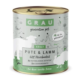 GRAU Katzen Nassfutter Adult Pute & Lamm Getreidefrei Sensitive Stückchen in Sauce 6 x 800 g - 800 g – Bild 1 von 2