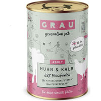 Produktbild von GRAU Katzen Nassfutter Huhn & Kalb Stückchen in Sauce getreidefrei 6 x 400 g - 400 g