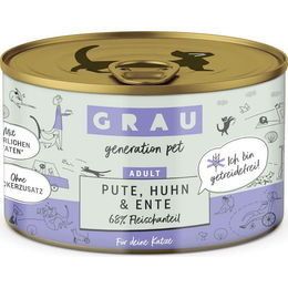 Grau Katzen Nassfutter Pute Huhn Ente Stückchen in Soße getreidefrei sensitive 6 x 200 g - 200 g – Bild 1 von 6