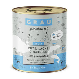 Produktbild von GRAU Katzen Nassfutter Stückchen in Sauce Pute Lachs Makrele 6 x 800 g - 800 g