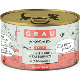 GRAU Katzenfutter Adult Huhn mit Karotte und Katzenminze Getreidefrei 6 x 200 g - 6 x 200 g – Bild 1 von 3