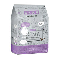 Produktbild von GRAU Katzenfutter Geflügel mit Hirse Trockenfutter für erwachsene Katzen glutenfrei 2 kg - 2 kg