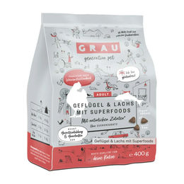 Produktbild von Grau Katzenfutter Geflügel und Lachs mit Superfoods 400 g - 400 g