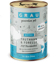 Produktbild von GRAU Katzenfutter Kitten Truthahn und Forelle 2400g