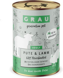Produktbild von GRAU Katzenfutter Pute und Lamm Getreidefrei Sensitive 2400g