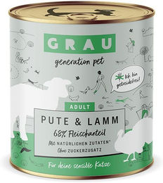 Produktbild von GRAU Katzenfutter Pute und Lamm getreidefrei Sensitive 4800g