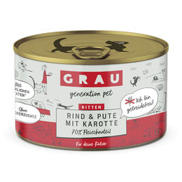 GRAU Kitten Nassfutter Stückchen in Sauce Rind Pute Truthahn Getreidefrei - 6 x 200 g – Bild 1 von 2