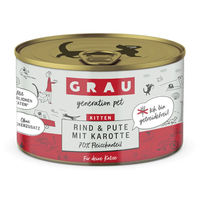 Produktbild von GRAU Kitten Nassfutter Stückchen in Sauce Rind Pute Truthahn Getreidefrei - 6 x 200 g