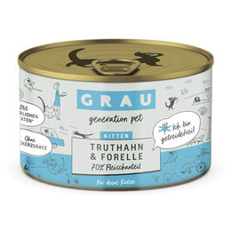 GRAU Kitten Nassfutter Truthahn & Forelle Getreidefrei 6 x 200 g - 6 x 200 g – Bild 1 von 2