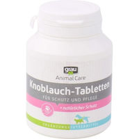 Produktbild von Grau Knoblauch-Tabletten zur Immunstärkung und Haut-Fell-Pflege für Hunde und Katzen 200 Stück