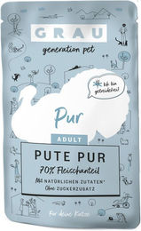 GRAU Nassfutter für erwachsene Katzen Pute pur Monoprotein Hypoallergen 16 x 125 g – Bild 1 von 3