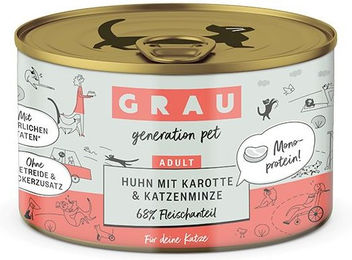 GRAU Nassfutter für Katzen Adult Huhn Monoprotein getreidefrei 6 x 200 g – Bild 1 von 3