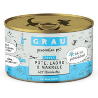 Produktbild von GRAU Nassfutter für Katzen Adult Pute Lachs und Makrele Getreidefrei 6 x 200 g