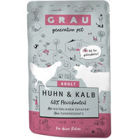 Produktbild von GRAU Nassfutter für Katzen Huhn & Kalb Adult Getreidefrei 16 x 125 g Beutel