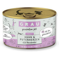 Produktbild von GRAU Nassfutter für Katzen Huhn & Pute Getreidefrei Sensitive Adult 6x 200 g