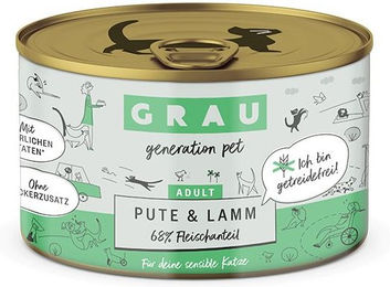 GRAU Nassfutter für Katzen Pute & Lamm Adult Getreidefrei Sensitive 6 x 200 g – Bild 1 von 2