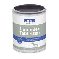 Produktbild von GRAU Pigment Booster Holunder Tabletten zur Pigmentierung unbehaarter Haut für Hunde 500 Stück - 500 g