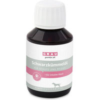 Produktbild von Grau Schwarzkümmelöl kaltgepresst als Nahrungsergänzung für Hunde und Katzen 100 ml - 100 ml