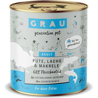 Produktbild von GRAU Sensitive Katzenfutter Pute Lachs und Makrele 4800g