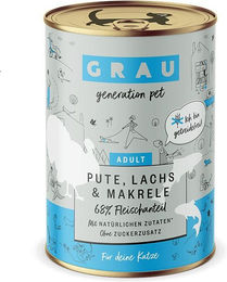 Produktbild von GRAU Sensitive Katzenfutter Pute Lachs und Makrele für Haut und Fell sowie Verdauung 1kg