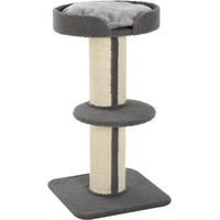 Produktbild von Grauer Kratzbaum für Katzen mit Sisal-Elementen und Plattform 45x45x91cm