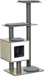 Grauer Kratzbaum für Katzen mit Sisal und Spielball 120x71,5x49,5 cm – Bild 1 von 2
