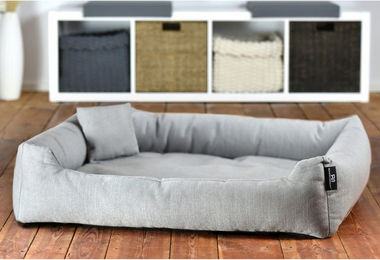 Produktbild von Graues Hundesofa aus Stoff