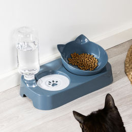 Gravidus Futternapf für Katzen in Katzenkopf-Optik aus Kunststoff Blau - 500 ml – Bild 1 von 4