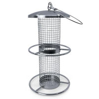 Produktbild von Gravidus Futtersäule aus Edelstahl für Vögel 14 x 27 cm Silber