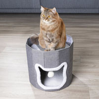 Produktbild von Gravidus Katzenhöhle Katzenbett aus Polyester in Grau mit gepolsterter Liegefläche