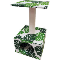 Produktbild von Green Leaves Cave Kratzbaum für Katzen mit Höhle und Plattform in Beige und Grün