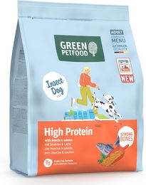 Green Petfood InsectDog High Protein Trockenfutter mit Insekten und Lachs für adulte Hunde getreidefrei 900 g – Bild 1 von 13