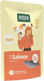 Produktbild von Green Petfood Katzen Nassfutter Adult Paté Lachs Getreidefrei Monoprotein Skin & Coat 8 x 85 g