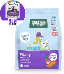 Produktbild von Green Petfood Vitality Hundefutter mit Insekten und Ente 2x7,5 kg