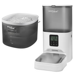 GreenBlue Universal Wasser- und Futterspender Trinkbrunnen aus Kunststoff mit USB-Anschluss in Grau - 6 l – Bild 1 von 6