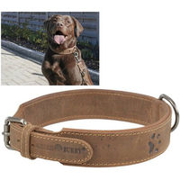 Produktbild von Greenburry Hunde-Halsband Vintage aus Rindleder in Antikbraun 41-48cm