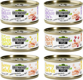 Produktbild von Greenfields Probierpaket Stückchen in Sauce Huhn Ente Rind Getreidefrei 6 x 70 g - 6 x 70 g