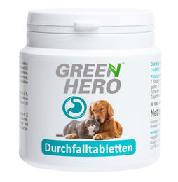 GreenHero Durchfalltabletten für Hunde und Katzen mit Präbiotika zur Unterstützung von Magen und Darmflora 60 Kautabletten - 60 Stk. – Bild 1 von 4