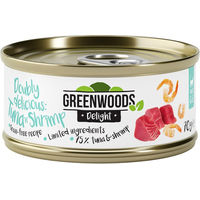 Produktbild von Greenwoods Delight Katzenfutter Thunfischfilet mit Shrimps Stückchen in Sauce getreidefrei 6 x 70 g - 6 x 70 g